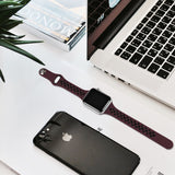 Apple Watch Strap - Slim Burgundy Black (38 mm / 40 mm || 42 mm / 44 mm) - Fstrap.id