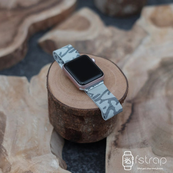 Apple Watch Strap - Snowy Camo Milanese (38 mm / 40 mm II 42 mm / 44 mm) - Fstrap.id