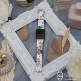 Apple Watch Strap - White Colorful Flower (38 mm / 40 mm II 42 mm / 44 mm) - Fstrap.id