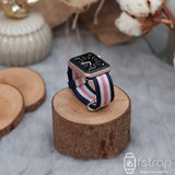 Apple Watch Strap - White Pink Strip Nylon (38 mm / 40 mm II 42 mm / 44 mm) - Fstrap.id