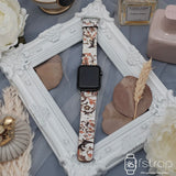Apple Watch Strap - White With Brown Floral (38 mm / 40 mm II 42 mm / 44 mm) - Fstrap.id