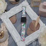 Apple Watch Strap - White With Colorful Floral (38 mm / 40 mm II 42 mm / 44 mm) - Fstrap.id