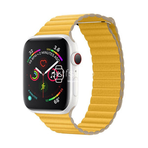 Apple Watch Strap - Yellow Magnetic Leather Loop (38 mm / 40 mm || 42 mm / 44 mm) - Fstrap.id