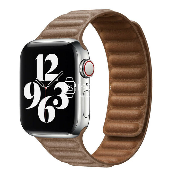 Apple Watch Strap - Brown Link Leather (38 mm / 40 mm / 41 mm || 42 mm / 44 mm / 45 mm / 49 mm)