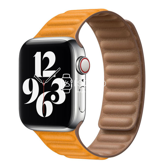 Apple Watch Strap - California Poppy Link Leather (38 mm / 40 mm / 41 mm || 42 mm / 44 mm / 45 mm / 49 mm)
