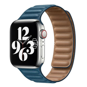 Apple Watch Strap - Cape Blue Link Leather (38 mm / 40 mm / 41 mm || 42 mm / 44 mm / 45 mm / 49 mm)