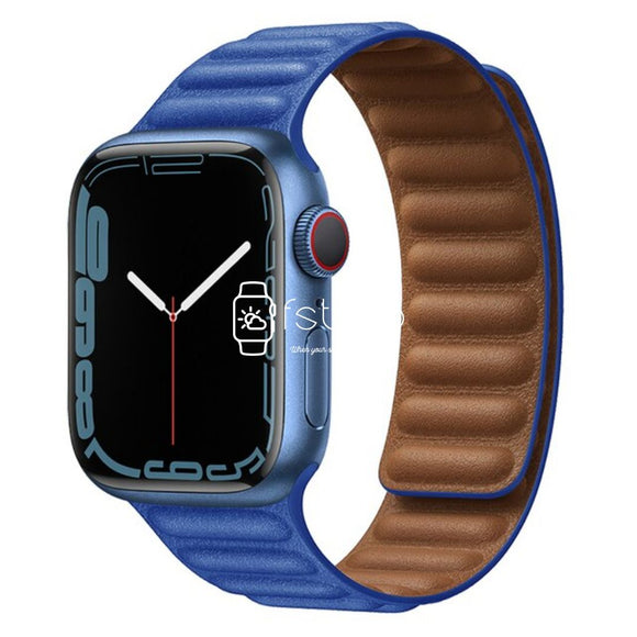 Apple Watch Strap - Klein Blue Link Leather (38 mm / 40 mm / 41 mm || 42 mm / 44 mm / 45 mm / 49 mm)